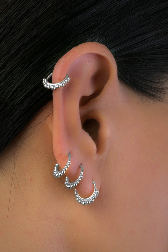 Helix Earring Cartilage Piercing Diamond Cut Helix Hoop Silver Helix Hoop Earrings  Helix Top Ear Earring Tragus Earring Gold Conch Earring - Etsy | Top ear  earrings, Tragus earrings, Helix earrings
