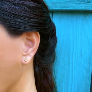 925 Sterling Silver Lotus Stud Earrings, Women's Unique Small Post Earrings, Indian Hippie Silver Earrings, Boho Chic Cartilage Studs