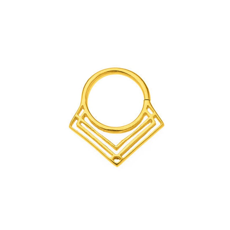 18K Gold Plating Daith Piercing, V Shape Daith Earring, Ear Jewelry for Her, Rook Piercing, Cartilage Earring, Helix Hoop, Women's Jewelry