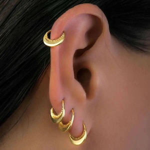 Indian Jewelry, Piercing Earrings, Piercing Jewelry, Cartilage Earrings, Cartilage Piercing, Hoop Piercing, Helix Earrings, Gold Earring Set