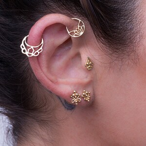 14k Gold Helix Piercing, 14k Solid Gold Daith Earring, Gold Helix Earring, Cartilage Hoop Earring, Gold Hoop Ear Piercing, Gold Helix Hoop