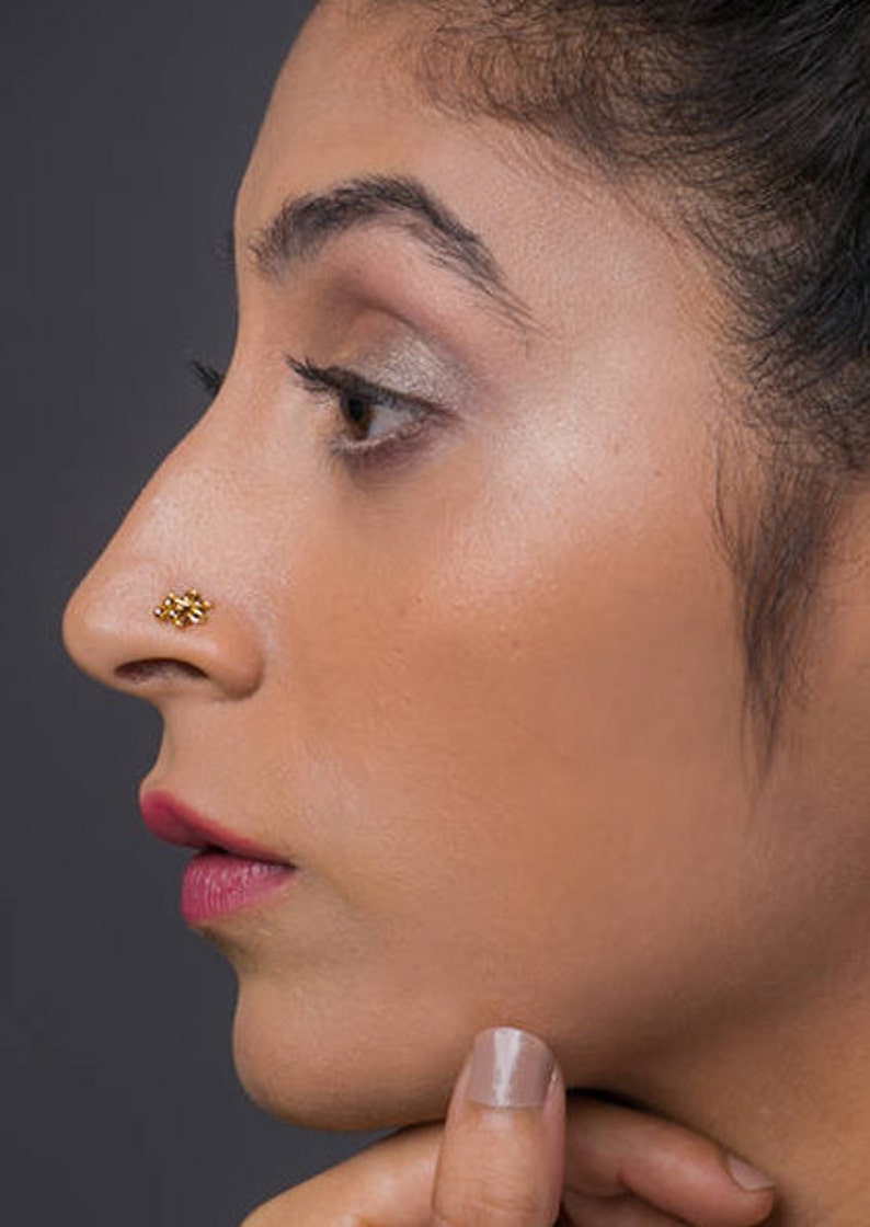 Unique Nose Stud Gold Nose Stud Tribal Nose Stud Indian Etsy