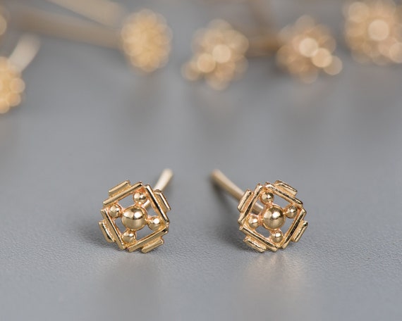 Tiny Gold Stud Earrings Indian Earrings Indian Jewelry Small
