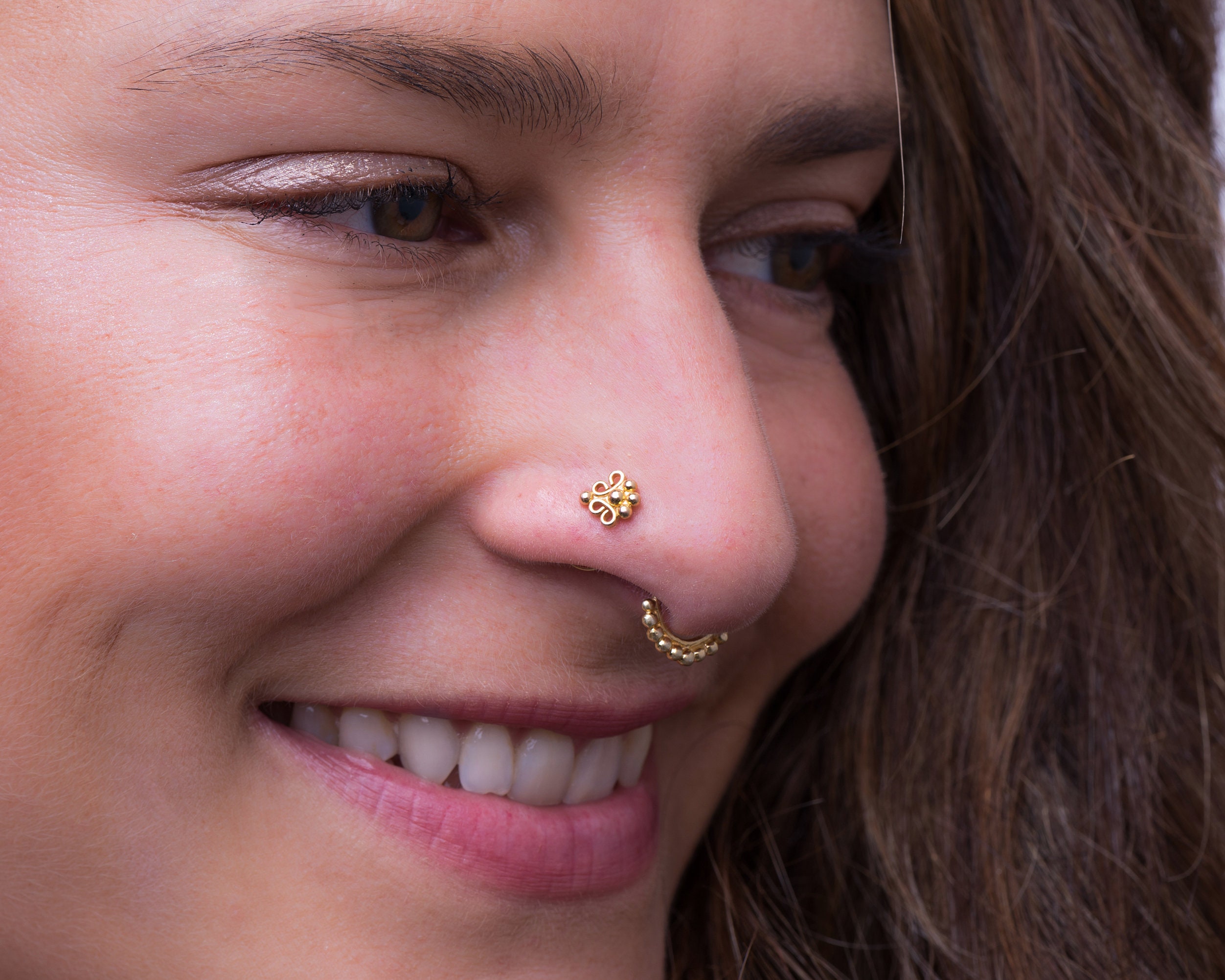Nose Stud Gold Nose Ring Unique Nose Stud Indian Nose Stud Etsy