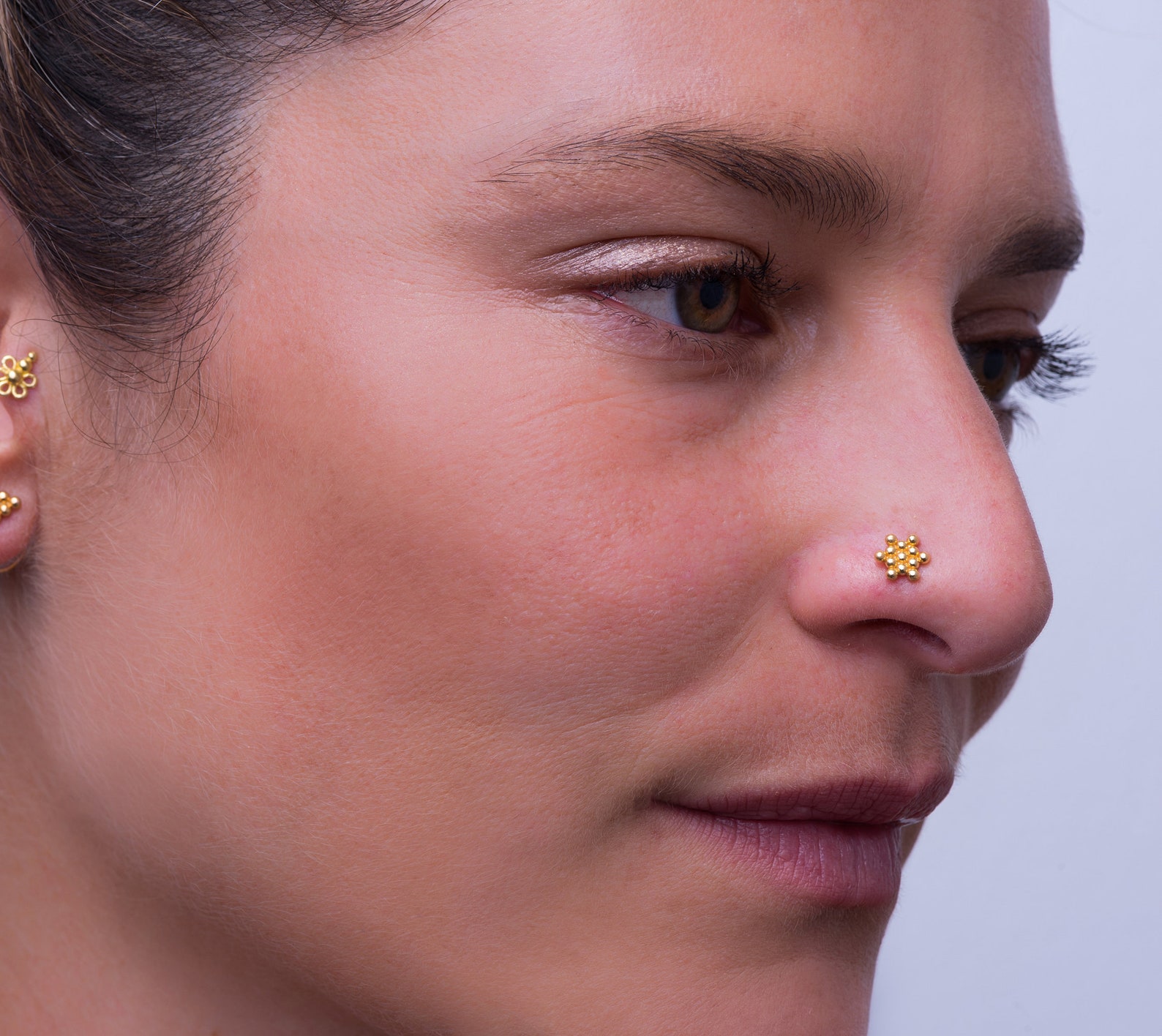 Gold Nose Stud 22K Gold Nose Stud Indian Nose Jewelry Star Etsy