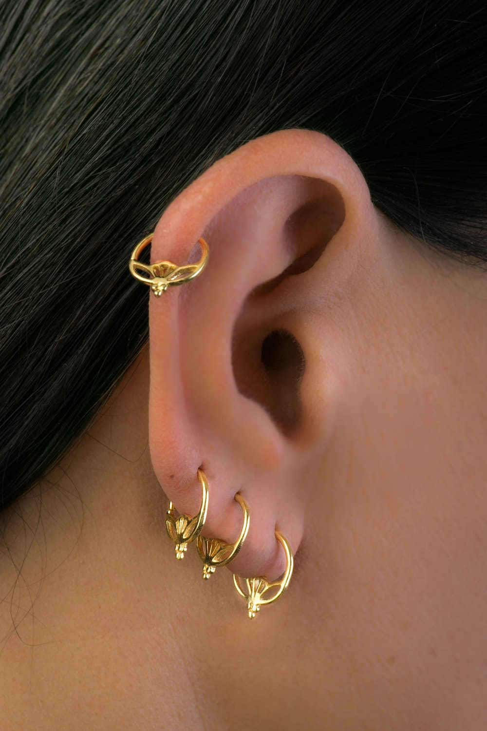 Indirect tabak Dominant Piercing Sieraden Indiase Piercing Tribal Piercing Gold Ear - Etsy Nederland