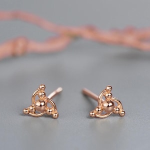 Indian Earrings, Indian Jewelry, Unique Stud Earrings, Rose Gold Stud Earrings, Boho Studs, Tiny Small Gold Stud Earrings, Cartilage Jewelry