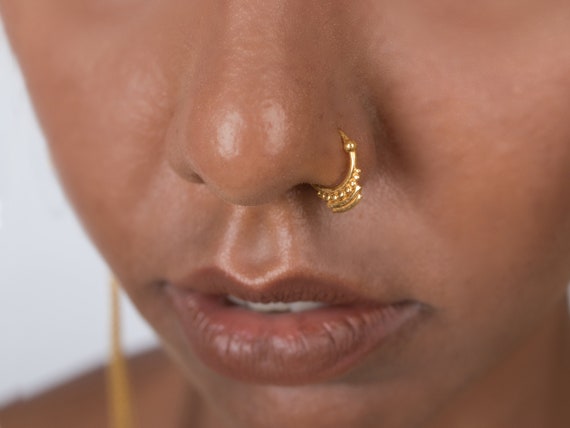 geduldig joggen Op het randje Indiase neus ring 20g neus hoepel 14k gouden neus sieraden - Etsy België