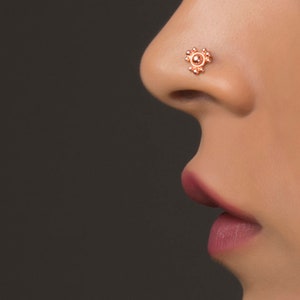 Unique Nose Stud Gold Nose Stud Rose Gold Piercing India - Etsy