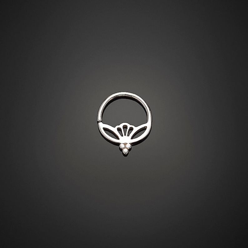 Lotus Piercing Sterling Silver Daith Daith Earring 18g Daith Piercing Cartilage Jewelry Rook Piercing Helix Earring Daith Jewelry