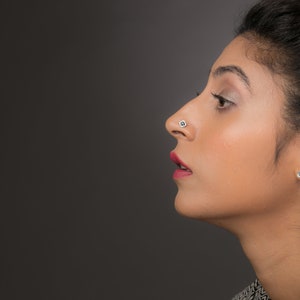 Silver Tragus Earring, Silver Cartilage Stud, Hex Stud, Rook Stud, Silver Nose Stud, Nose Screw, India Jewelry, Nose Pin, Nose piercing