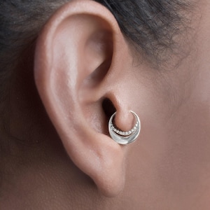 Sterling Silver Daith Hoop, 18G Helix Earring, Tragus Jewelry, Cartilage Piercing For Women