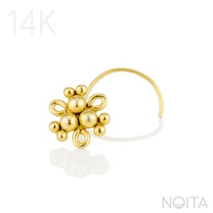 Gold Nose Stud, Flower Nose Stud, Helix Stud, Cartilage Earring, Tragus Stud, Rook Piercing, Tragus Earring, Cartilage Stud, Hex Earring