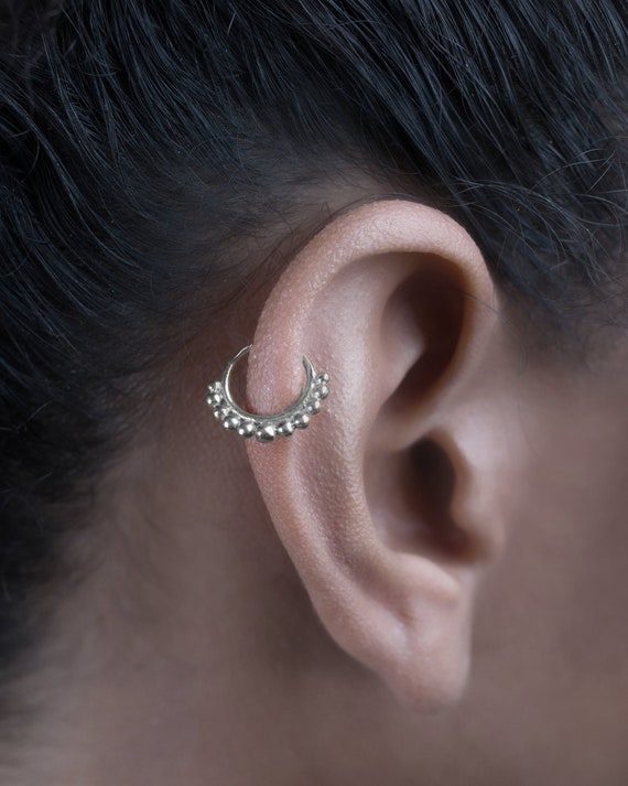 Amazon.com: 5mm Mini Sterling Silver Helix Tragus Cartilage Hoop Earrings :  Handmade Products