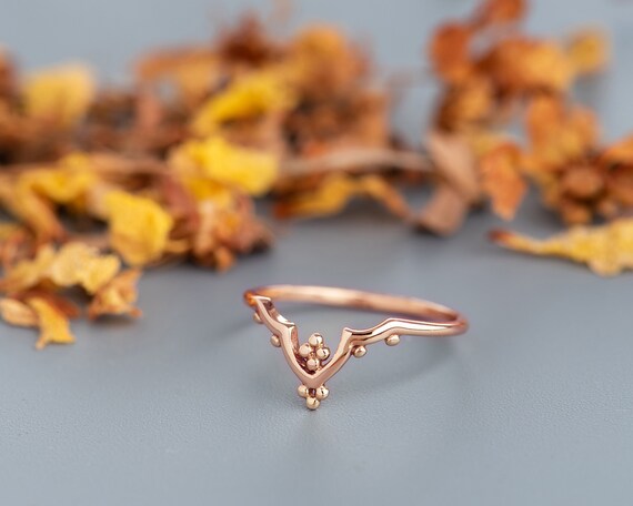 14k Gold Ring Rose Gold Ring For Women Alternative Wedding Etsy