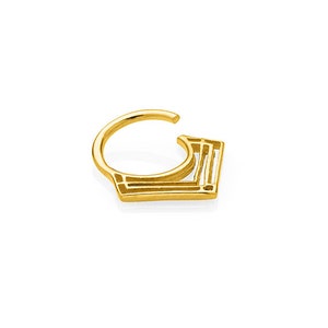 18K Gold Plating Daith Piercing, V Shape Daith Earring, Ear Jewelry for Her, Rook Piercing, Cartilage Earring, Helix Hoop, Women's Jewelry