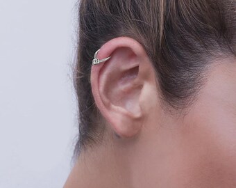 Helix Earring, Piercing Helix, Silver Helix, Helix Earring Hoop, Cartilage Earring, Daith Earring, Rook Piercing, Geometric Piercing, 18g