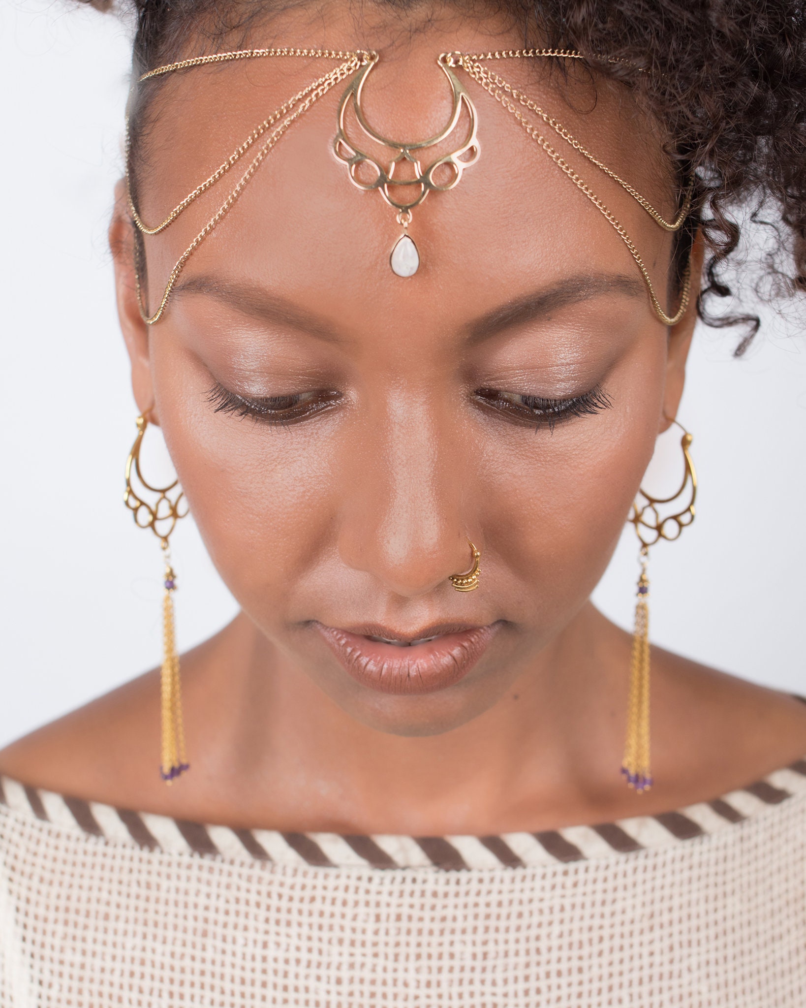 Boho Hoop Nose Ring 14K Gold Nose Piercing Unique Nose Hoop Etsy Israel