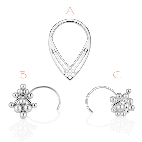 Anello Piercing Al Naso - Palla Ferido 316l Acciaio Chirurgico L Piegare Il Perno Del Naso 20ga 14