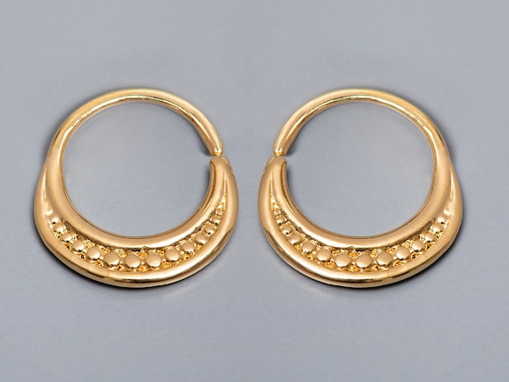 Gold tribal hoop best sale earrings
