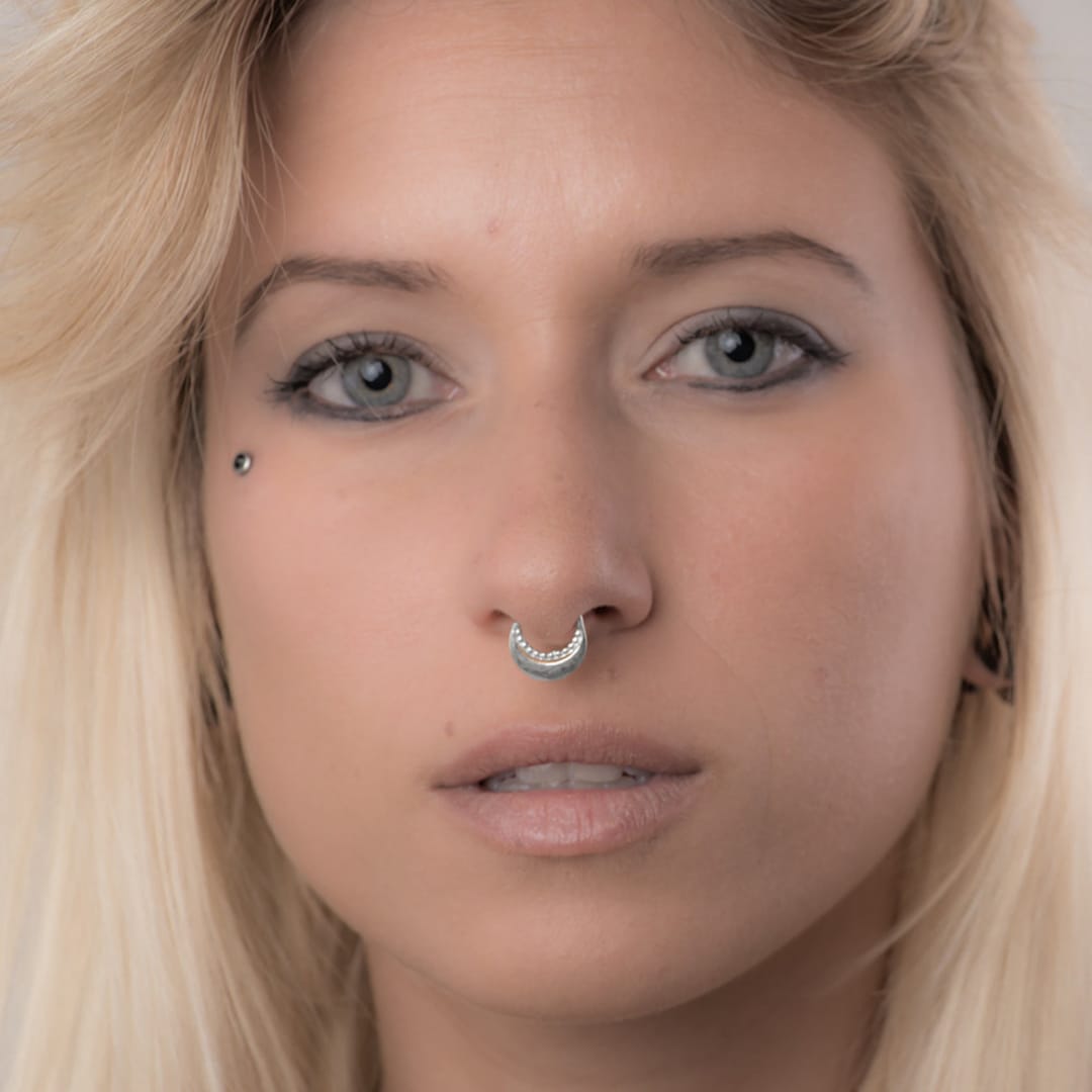Lobe Piercings Fake Nose Piercing Target Septum Cuff, Sterling