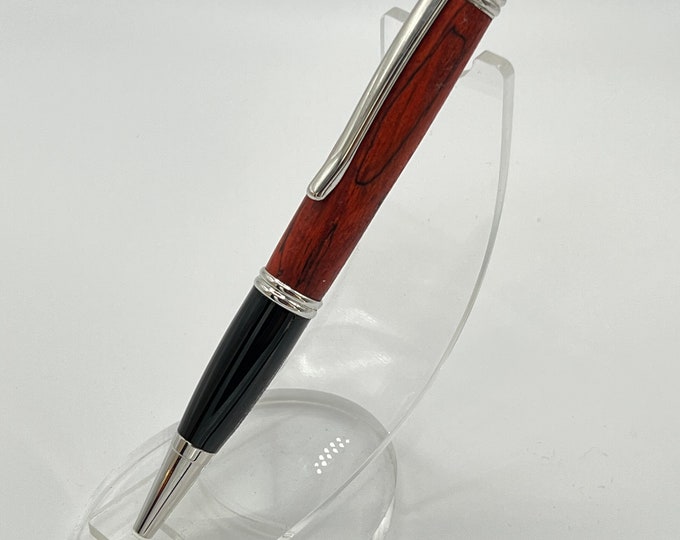 01GC - Beautiful Red Dyed Spalted Hackberry Wood Click Pen. Includes free gift box!
