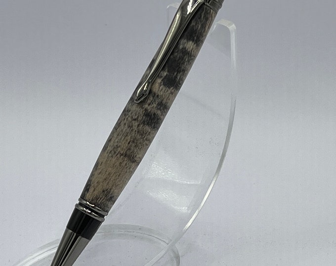 Unique Curly Maple Wood Pen with Black Highlights