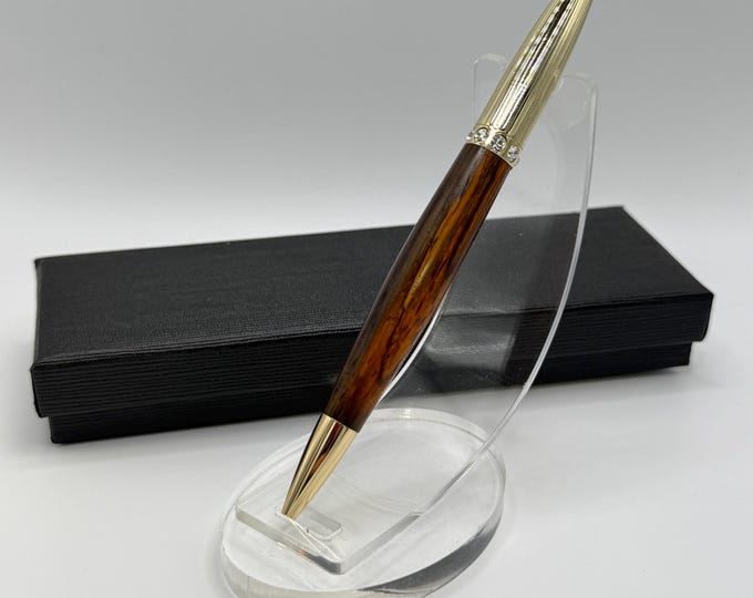 DCH03 - Cocobolo Wood Dutchess Pen with Crystals. Handmade Christmas Gift!  Free Gift Box!