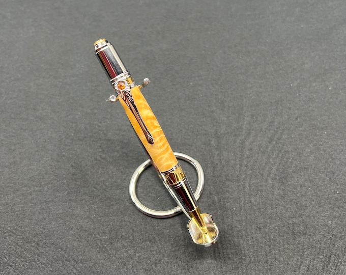 Buckeye Burl Wood Art Deco Ink Pen