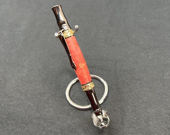 Beautiful “Reddish Pink” Maple Burl Wood Ink Pen