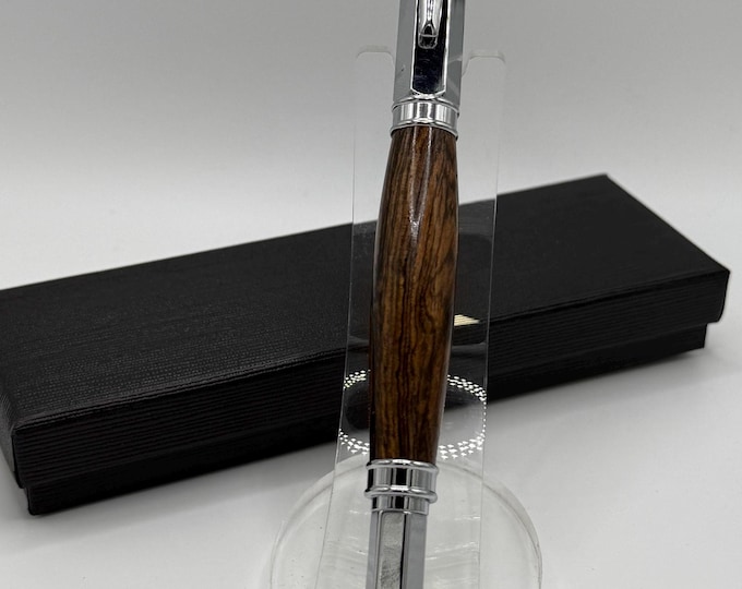 FOUNT01 - Bocote Wood Fountain Pen with Magnetic Closure.   Handmade Christmas Gift!  Free Gift Box!