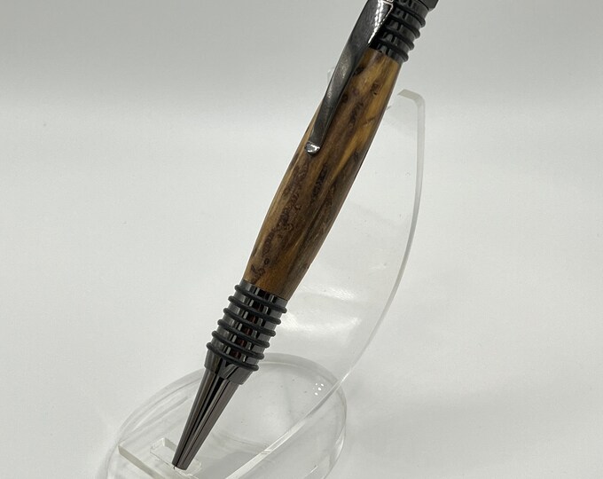01WA- Really Cool Spalted Maple Click Pen with Black Accents