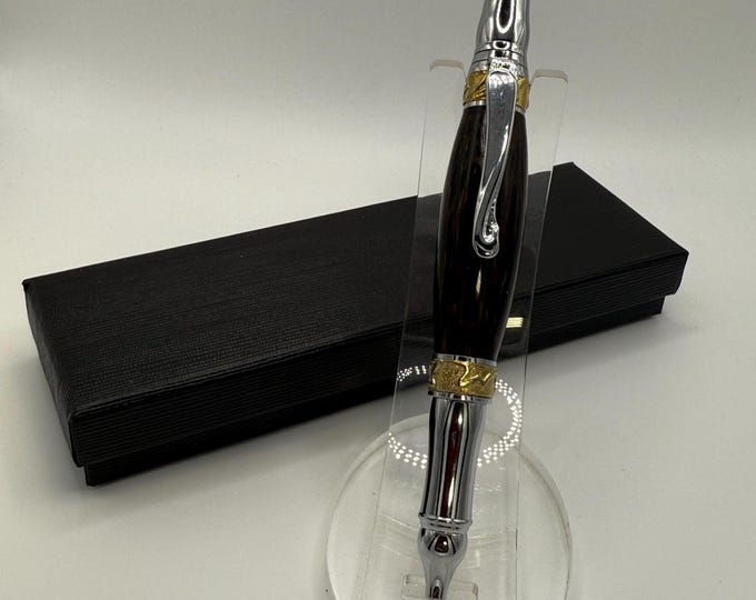 NS11 - Unique Ink Pen made from Black Palm Tree Wood. Handmade Christmas Gift!  Free Gift Box!