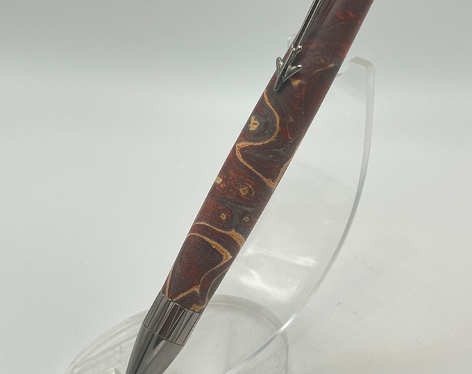 JET - Beautiful Jet Aircraft Ink Pen Made Using Double Dyed Maple Burl Wood - Cool Grain! - Perfect gift for a Jet Aircraft Pilot!