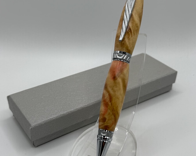 CIG01 - Beautiful Box Elder Burl Wood Cigar Pen. Handmade Christmas Gift!