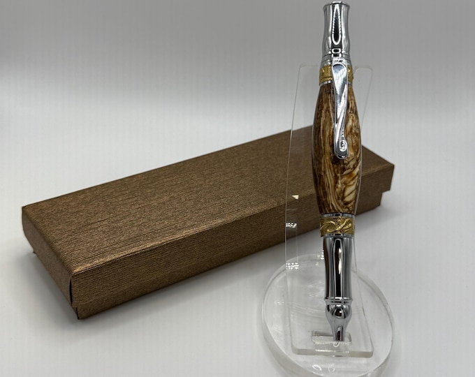 NS09 - Hemp Stem Ink Pen: Unique Wood Turned Pen