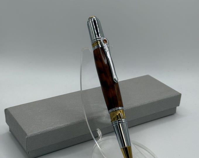 AD01 - Beautiful Art Deco Style Spalted Wood Pen. Handmade Christmas Gift!