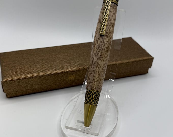 CELT03 - Curly Mango Wood Celtic Ink Pen. Great Christmas Gift! Irish!