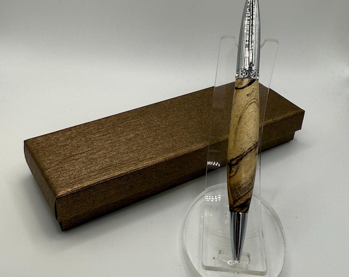 DCH06 - Spalted Tamarind Wood Dutchess Pen with Crystals