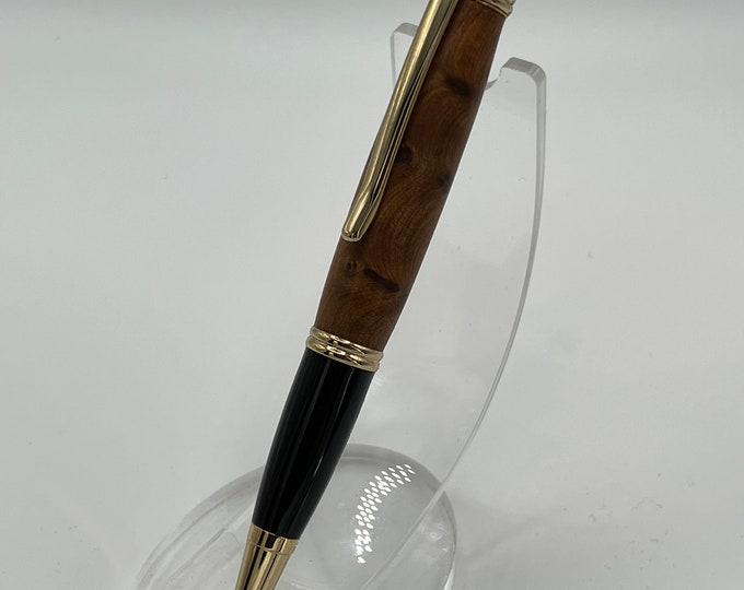 01GC - Beautiful, Nicely Figured Thuya Burl Wood Click Pen