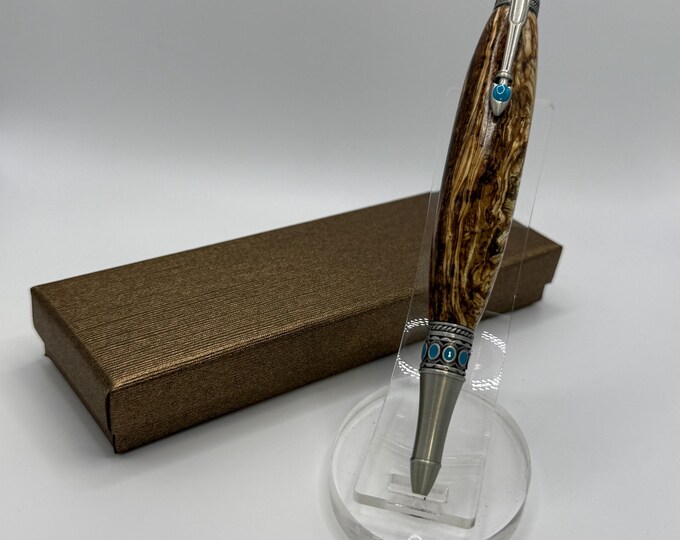 Hemp Stem Pen: Southwest Theme, Wood Turned