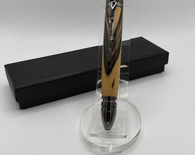 CW01 - Civil War Theme Ink Pen - Marblewood - Rifle Pen Clip!