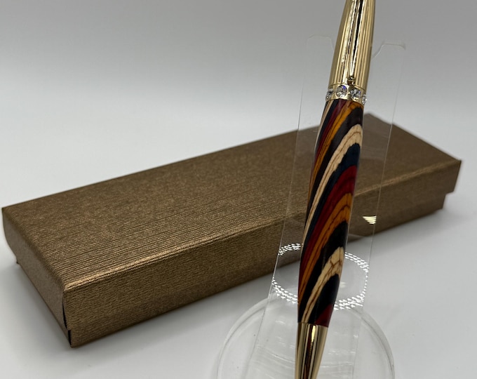 DCH04 - Colorful Laminated Wood Dutchess Pen. Handmade Christmas Gift!  Free Gift Box!