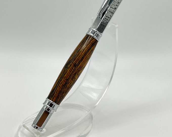 Beautiful Nicely Figured Bocote Wood Fountain Pen with Magnetic Closure.