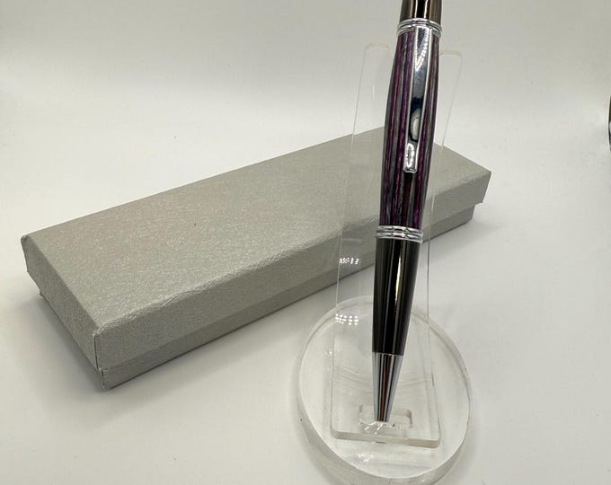 GAT05 - Unique Multi-Color Purple / Gray Laminated Wood Executive Pen.