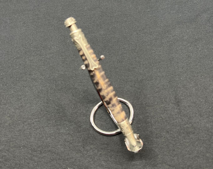 Dog Lover Curly Maple Ink Pen - Antique Pewter Hardware