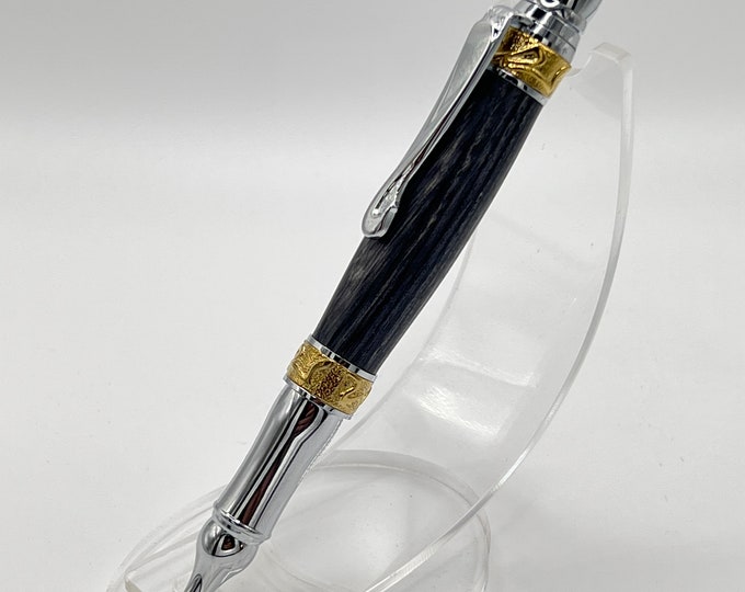 Gray Laminated Wood Ink Pen