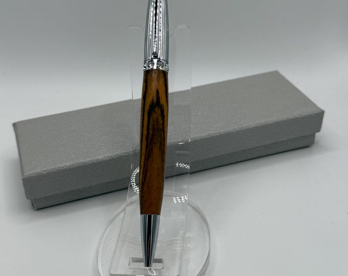 Bocote Wood Dutchess Pen with Crystals: One-of-a-Kind Gift