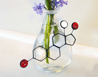 Stained Glass Molecule Suncatcher - Estrogen