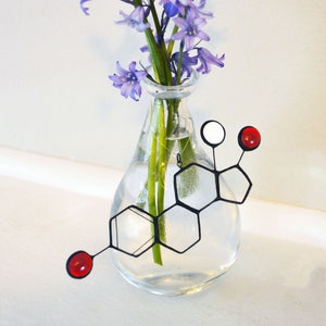 Stained Glass Molecule Suncatcher Estrogen image 1